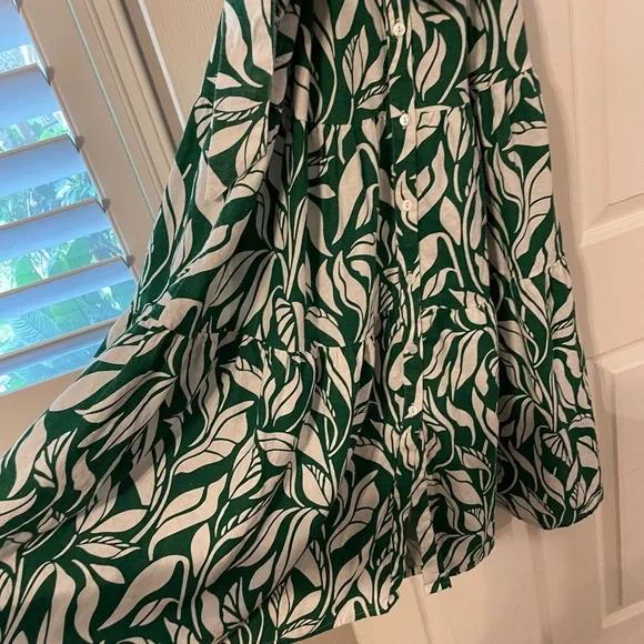 Soft Surroundings Green and White ‘Steffi’ maxi  dress with short sleeves - Picture 6 of 6